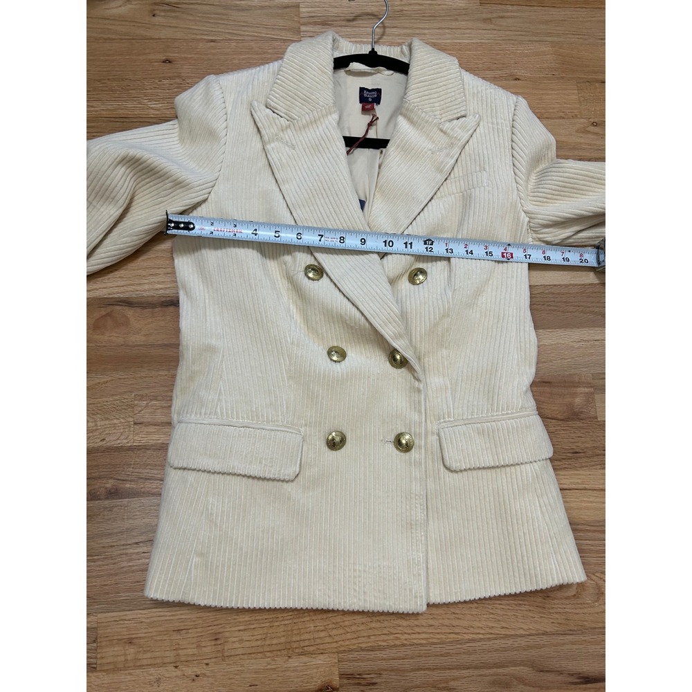 NWT Rowing Blazers Target Corduroy‎ Double Breasted Blazer Cream Gold Buttons XS - Picture 8 of 11